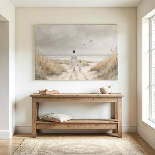 Christian Nursery Wall Art | Jesus Canvas Print for Baby Room | Baptism or Christening Gift Idea | Newborn Gift