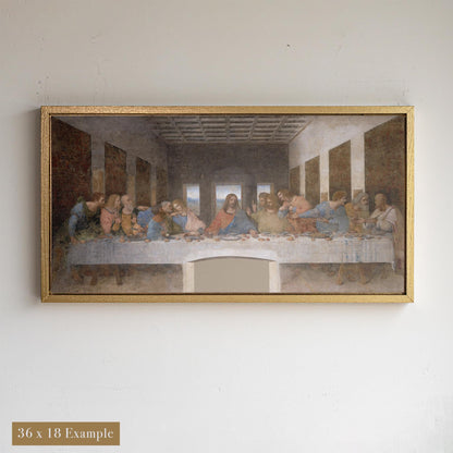 The Last Supper Painting Framed Canvas Wall Art Leonardo Da Vinci Painting