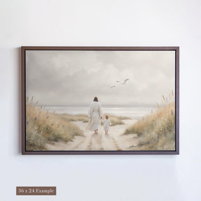 Christian Nursery Wall Art | Jesus Canvas Print for Baby Room | Baptism or Christening Gift Idea | Newborn Gift