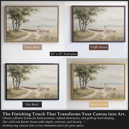 Good Shepherd Canvas | Scripture Wall Art | John 10:27 Print | Jesus and His Sheep Artwork | Faith Inspired Home Decor | Christian Shepherd