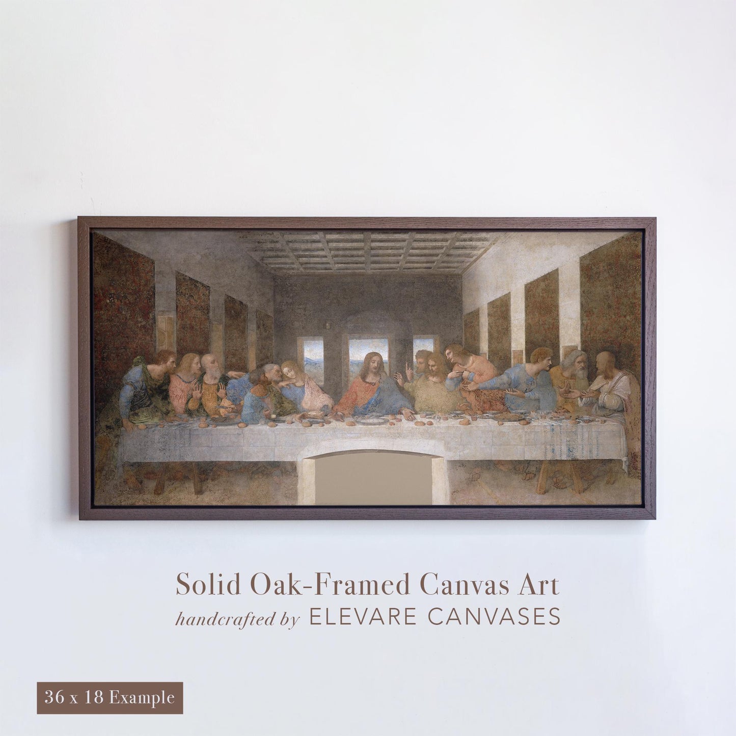 The Last Supper Painting Framed Canvas Wall Art Leonardo Da Vinci Painting