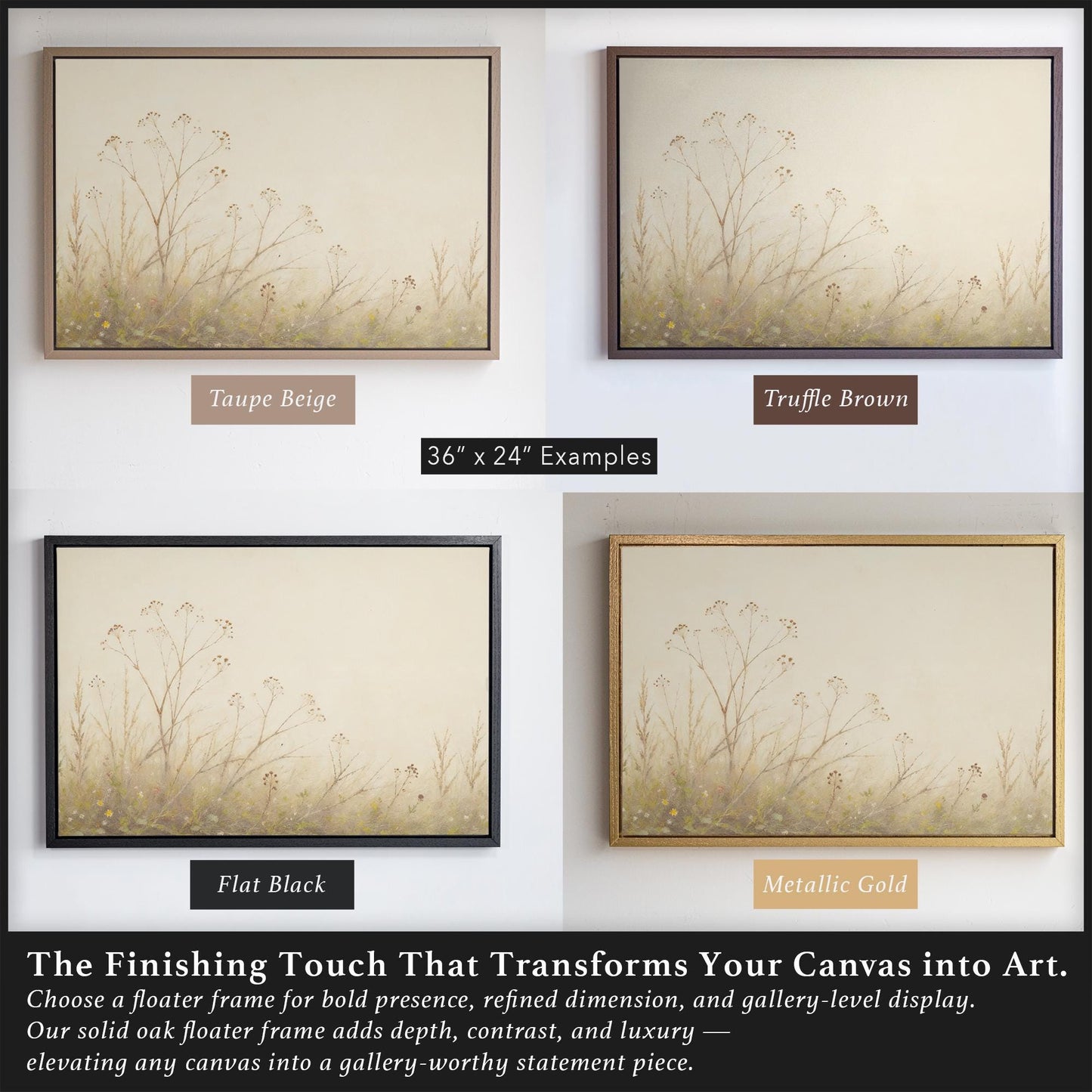 Large Canvas Wall Art | Vintage Floral Painting Canvas | Peaceful Nature Print | Neutral Nature Wall Decor | Flower Canvas Art