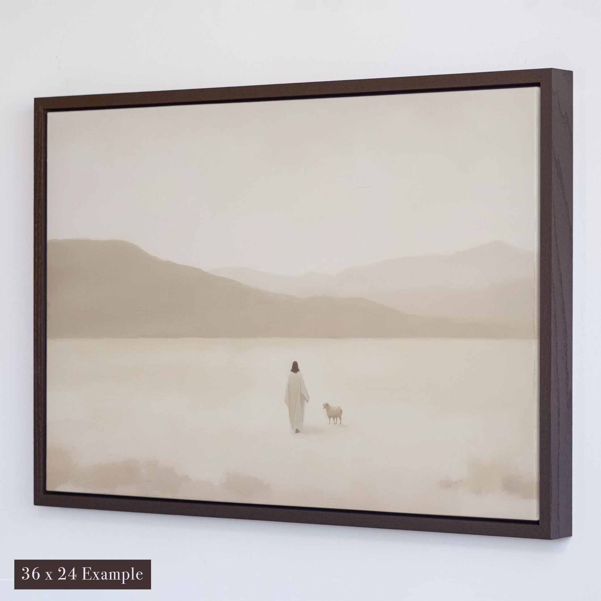 Christian Canvas | Jesus and the Lost Sheep Print | Luke 15:4 Wall Art| Minimalist Christian Bible Verse Wall Art | Faith-Inspired Canvas