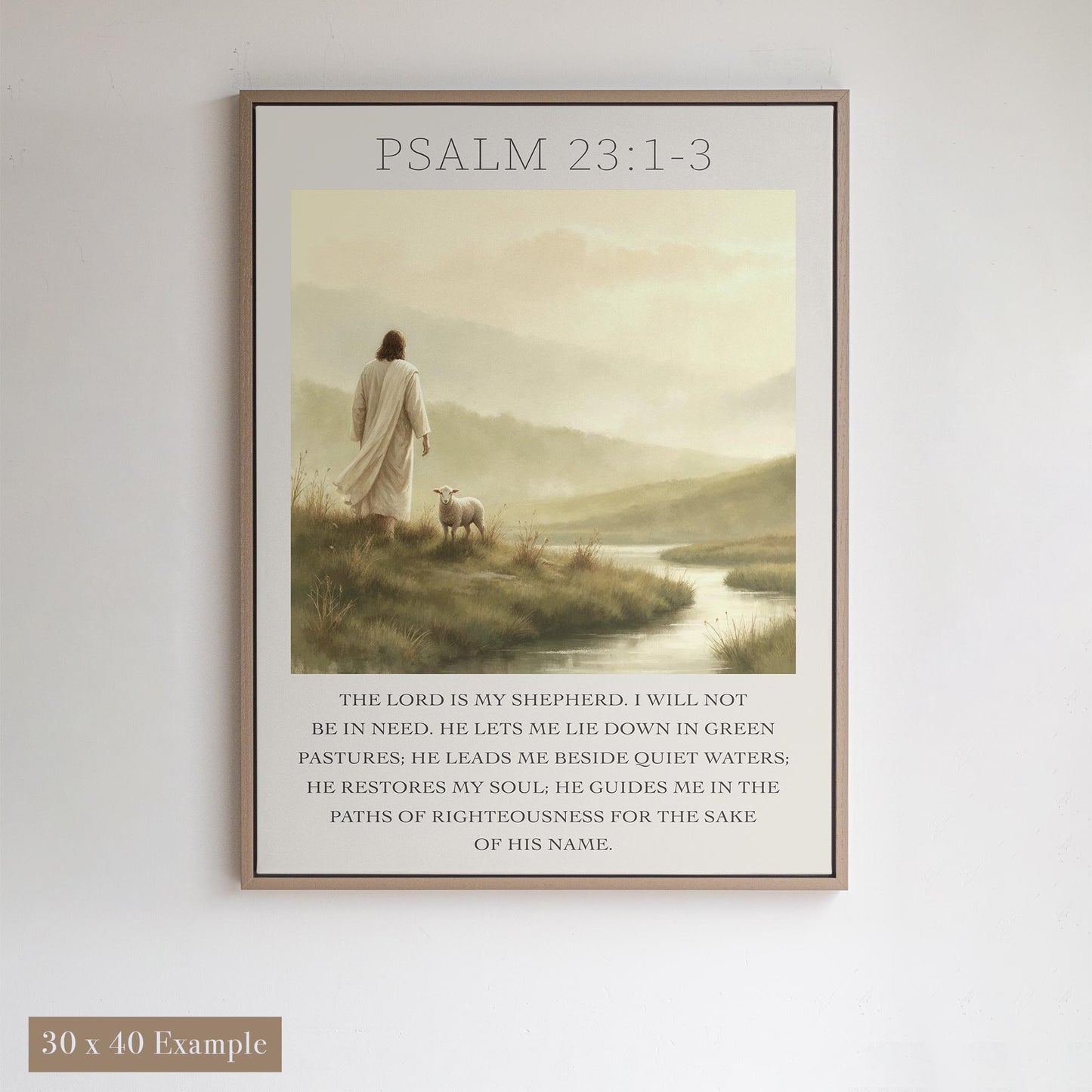 Psalm 23 Wall Art | Large Bible Verse Canvas | Scripture Print | Good Shepherd Art | Large Christian Canvas