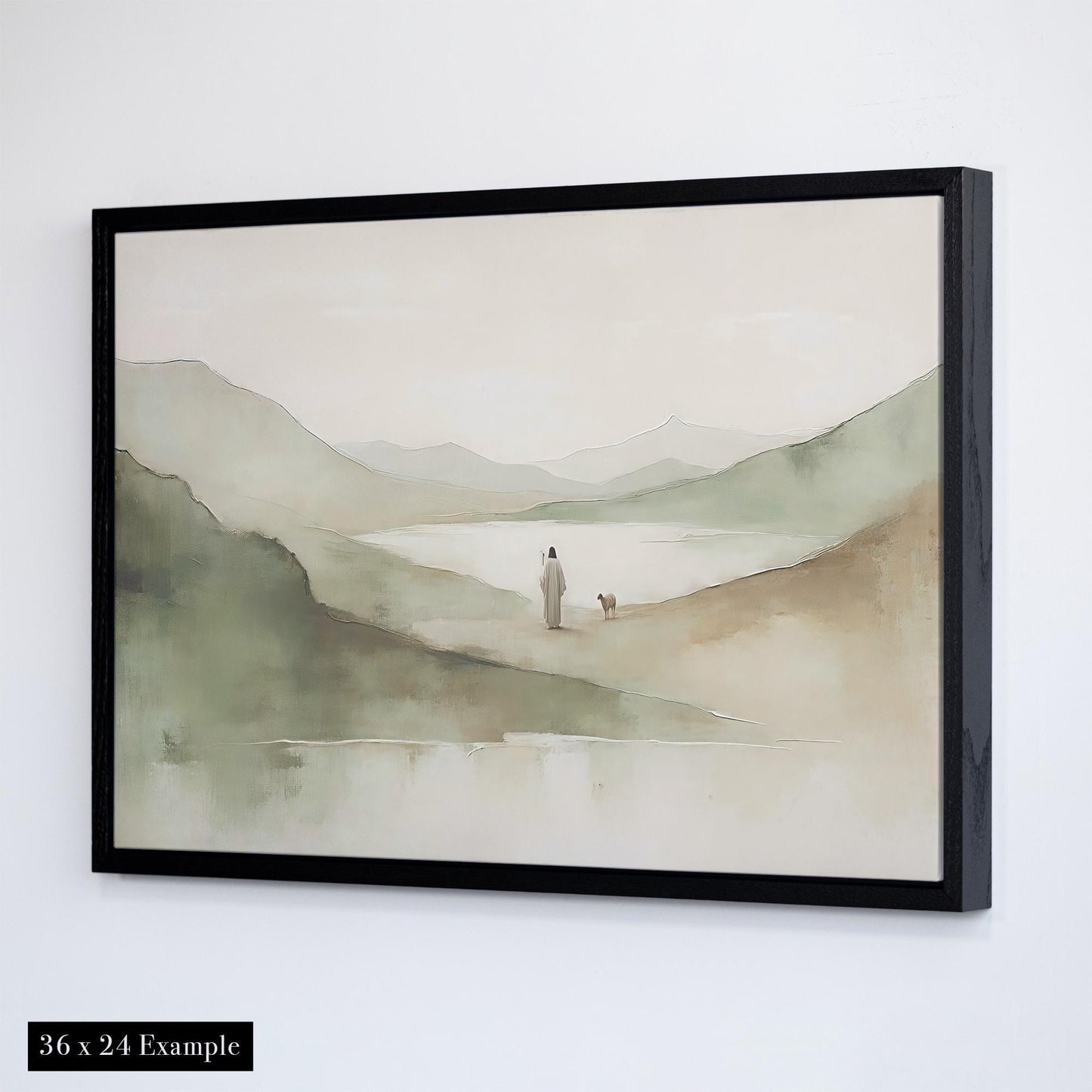 Psalm 23 Canvas Print | Jesus and the Lamb Wall Art | Christian Gift for Home or Prayer Room