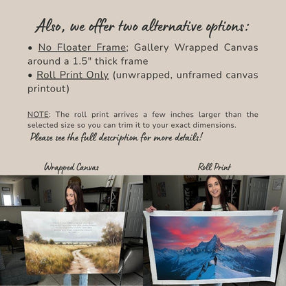 Office Wall Art | Motivational Quote Canvas | Mountain Sunrise Decor for Home Office | Peaceful Nature Wall Decor