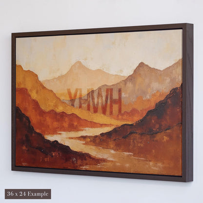 Christian YHWH Wall Art | Burning Bush Exodus Canvas | Christian Painting Print | Minimalist Christian Bible Verse Wall Art