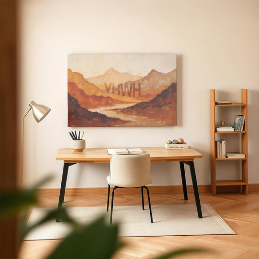 Christian YHWH Wall Art | Burning Bush Exodus Canvas | Christian Painting Print | Minimalist Christian Bible Verse Wall Art