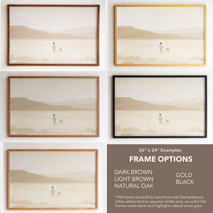 Jesus and the Lost Sheep Wall Art | Christian Framed Art | Luke 15:4 Canvas Art | Minimalist Christian Bible Verse Wall Art
