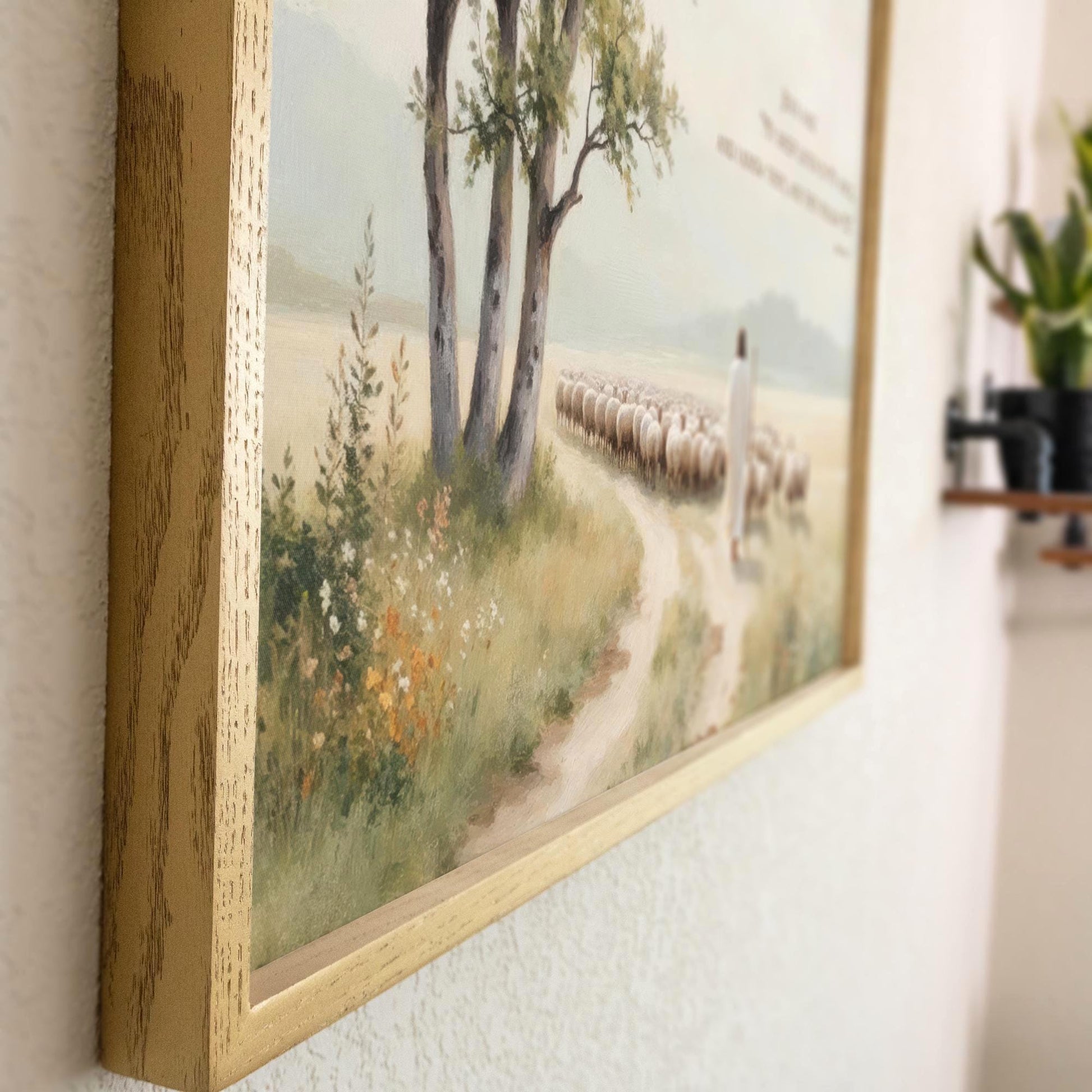 Good Shepherd Framed Art | Scripture Wall Art | John 10:27 Art | Jesus and His Sheep Canvas | Faith-Based Home Decor | Lost Sheep