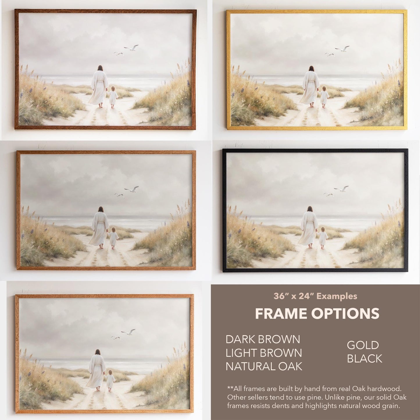 Christian Nursery Framed Art | Jesus Canvas Print for Baby Room | Newborn Gift | Baptism or Christening Gift Idea