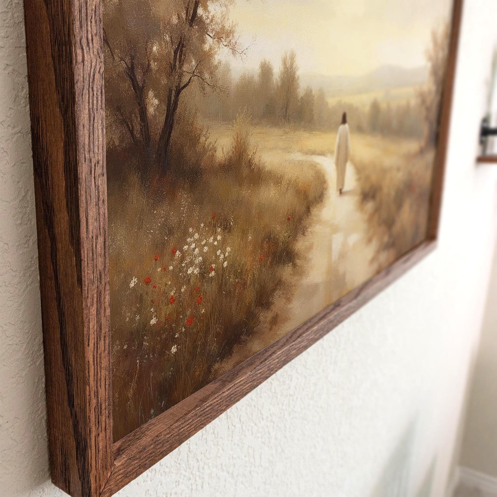 The Way, Truth, Life Framed Wall Art | Christian Art | Jesus Walking Canvas | John 14:6 Scripture Based Art | Gift for Baptism