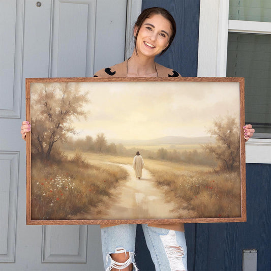 The Way, Truth, Life Framed Wall Art | Christian Art | Jesus Walking Canvas | John 14:6 Scripture Based Art | Gift for Baptism