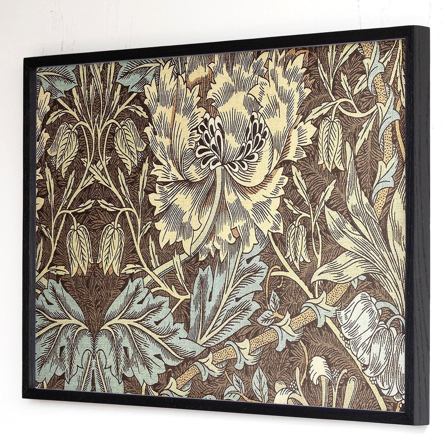 Framed Morris Pattern Art | Victorian Botanical Style Canvas | Vintage Floral Wall Decor in Earth Tones | WM2