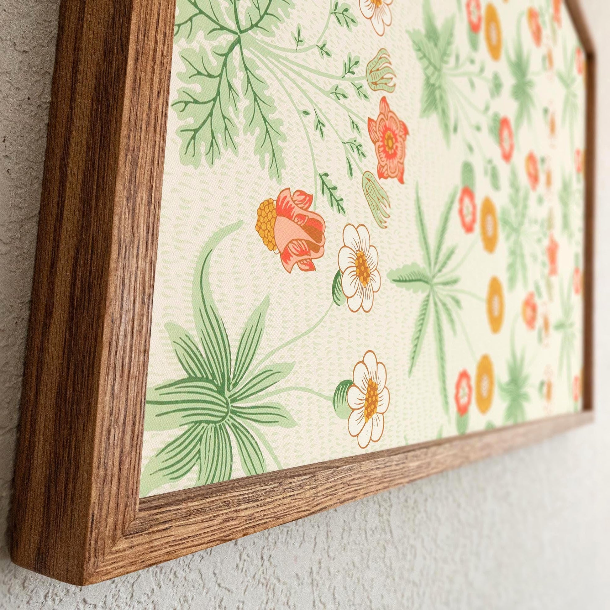 Retro Botanical Pattern Framed Wall Art | Wildflower Art Print | Vintage Floral Decor for Bedroom, Living Room | WM17