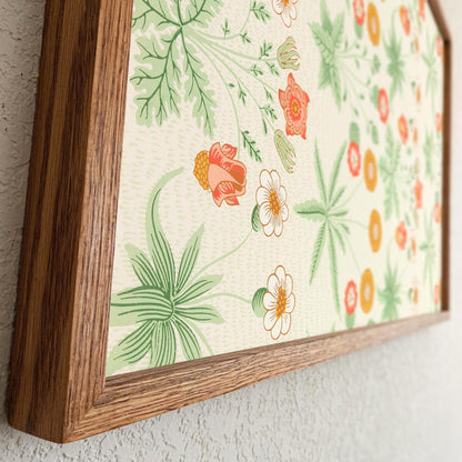 Retro Botanical Pattern Framed Wall Art | Wildflower Art Print | Vintage Floral Decor for Bedroom, Living Room | WM17