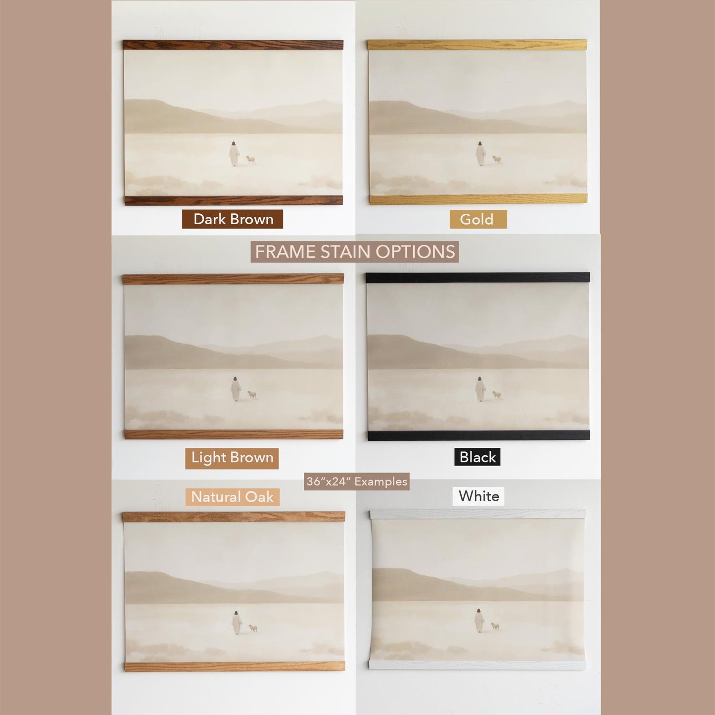 Jesus and the Lost Sheep Tapestry Wall Art | Christian Tapestry Hanging Art | Luke 15:4 Art | Minimalist Christian Scripture Wall Art
