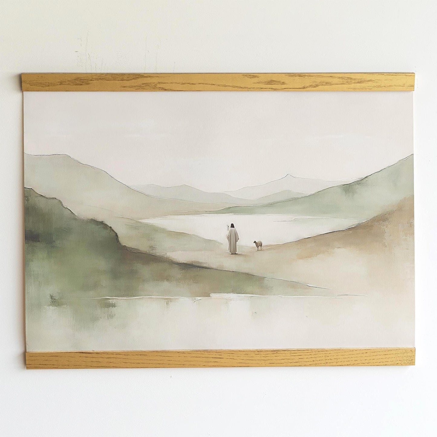 Psalm 23 Tapestry Wall Art | Jesus and the Lamb Print | Christian Gift for Home | The Good Shepherd Art