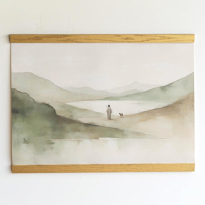Psalm 23 Tapestry Wall Art | Jesus and the Lamb Print | Christian Gift for Home | The Good Shepherd Art