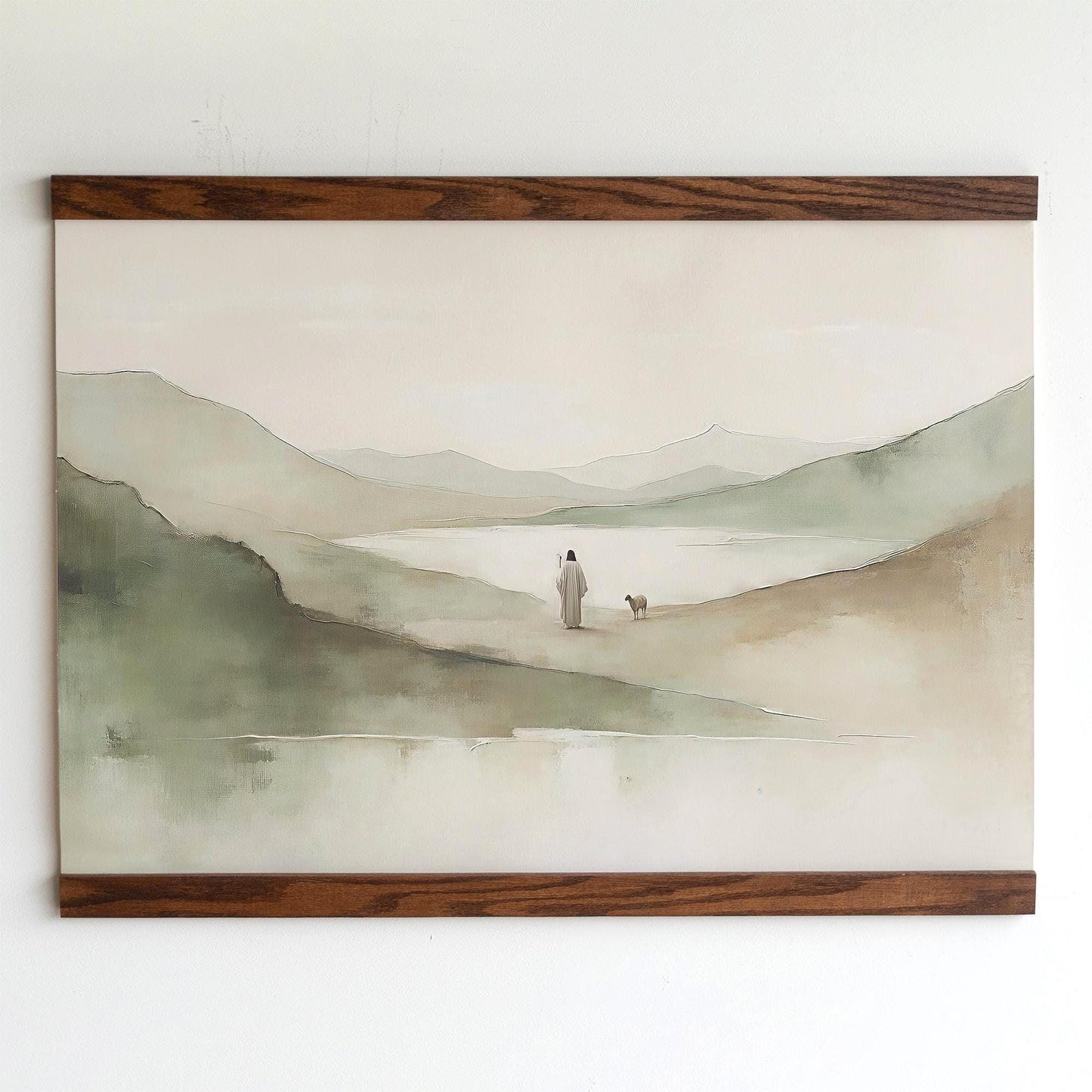 Psalm 23 Tapestry Wall Art | Jesus and the Lamb Print | Christian Gift for Home | The Good Shepherd Art