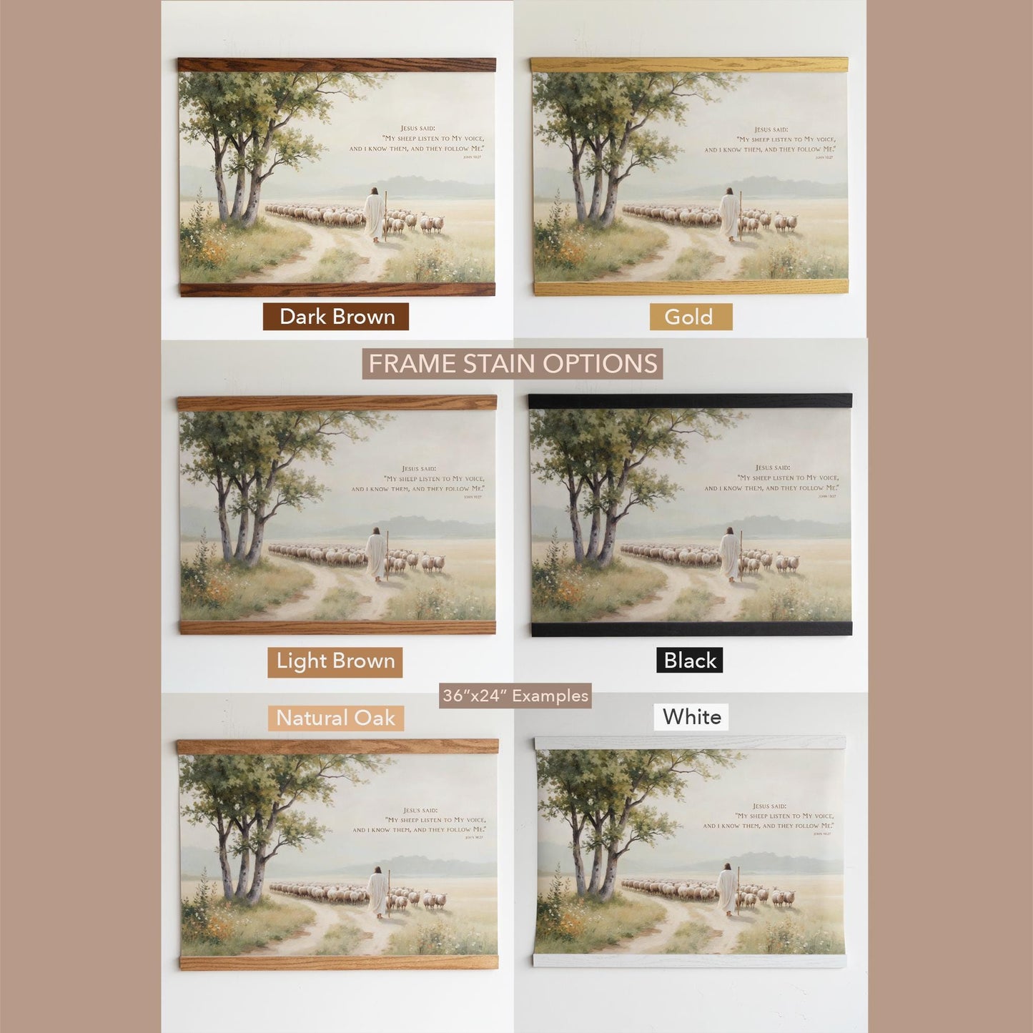 Good Shepherd Tapestry | Scripture Wall Art | John 10:27 Print | Jesus and His Sheep Art | Faith Based Home Decor | Christian Shepherd