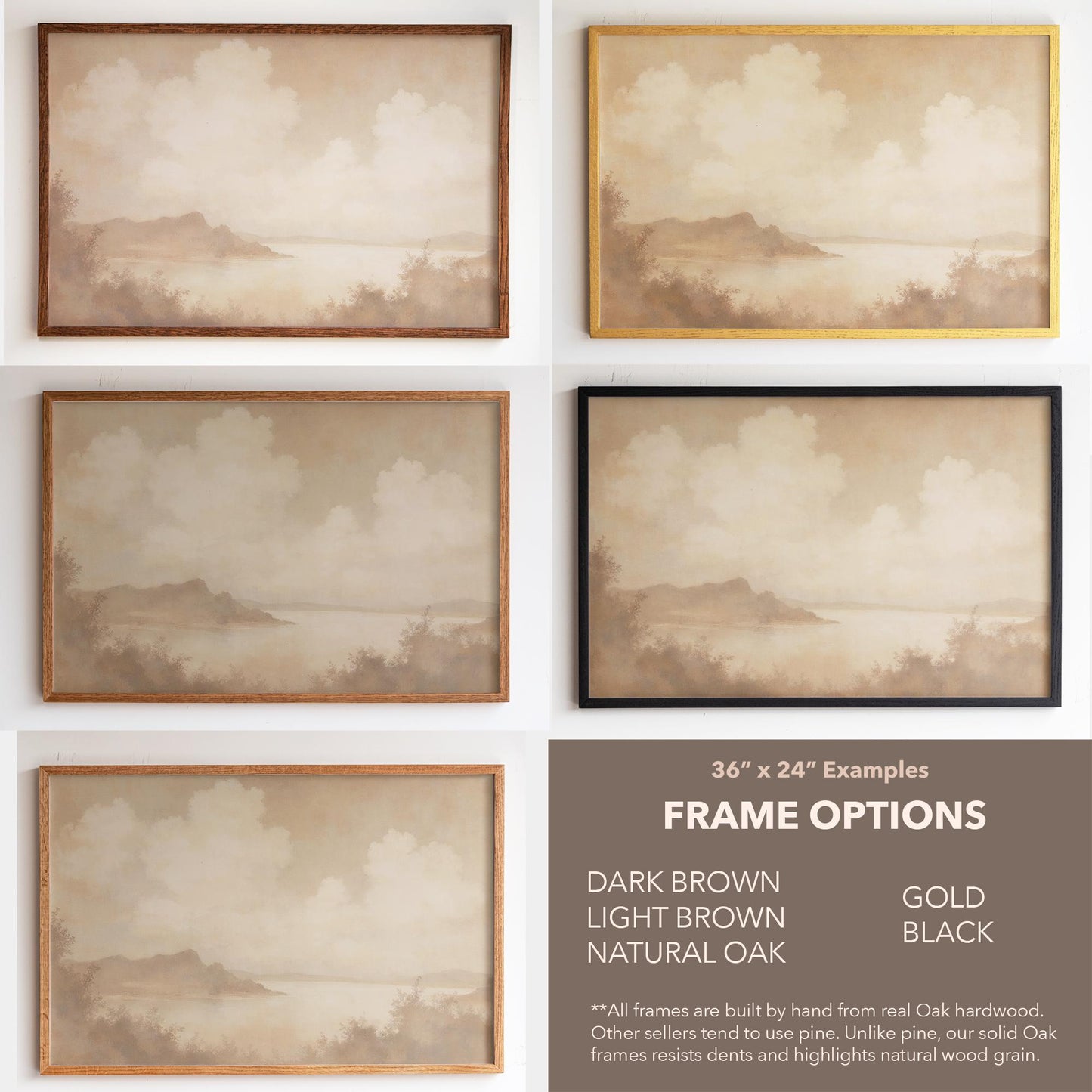 Large 3 Panel Framed Fine Art | Abstract Sepia Taupe Split Framed Art | Minimalistic Fine Art | Simple Beige Color Art