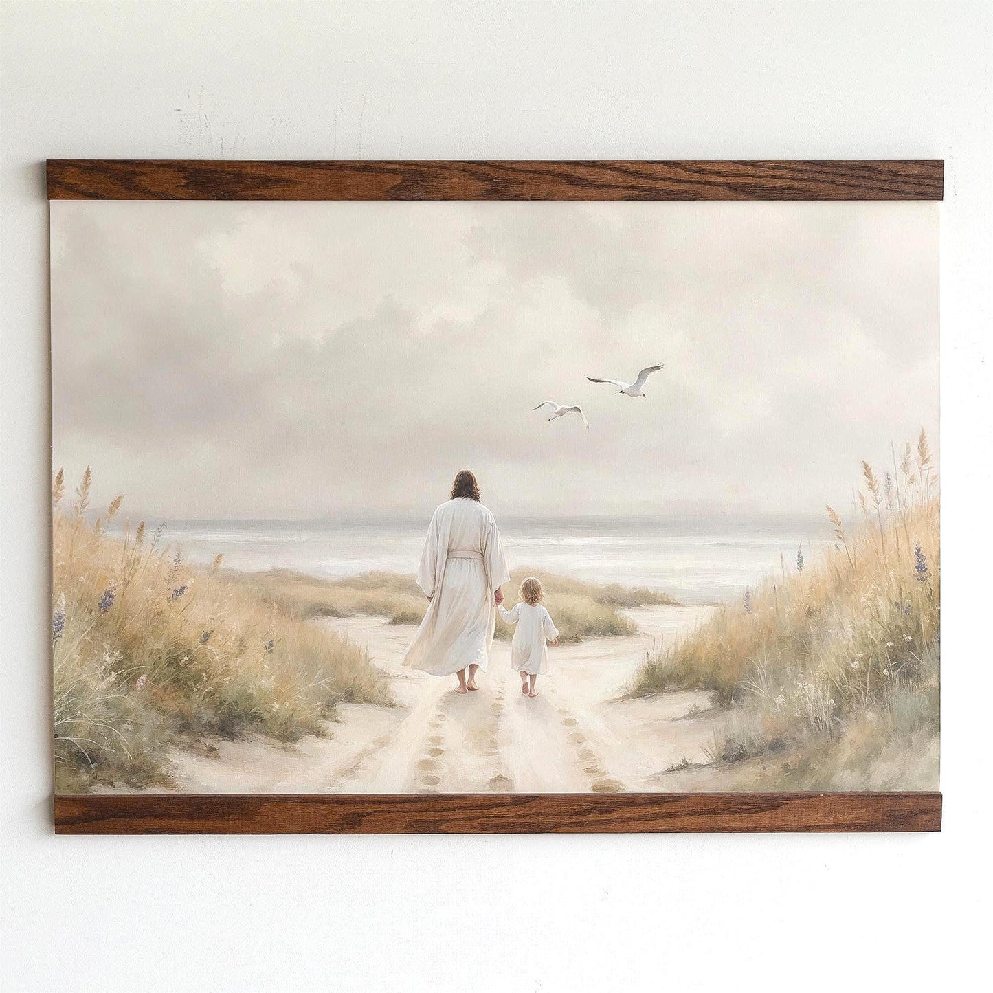 Christian Nursery Tapestry Wall Art | Jesus Tapestry Print for Baby Room | Baptism or Baby Shower Gift Idea | Newborn Gift