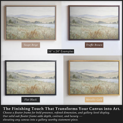 Extra Large Vintage Painting Wall Art | Sage Green and Rust Tone Art | Vintage Oil Painting Style Art | Farmhouse Canvas Art | L7