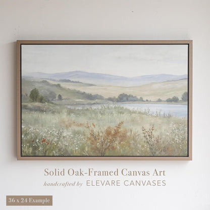 Extra Large Vintage Painting Wall Art | Sage Green and Rust Tone Art | Vintage Oil Painting Style Art | Farmhouse Canvas Art | L7