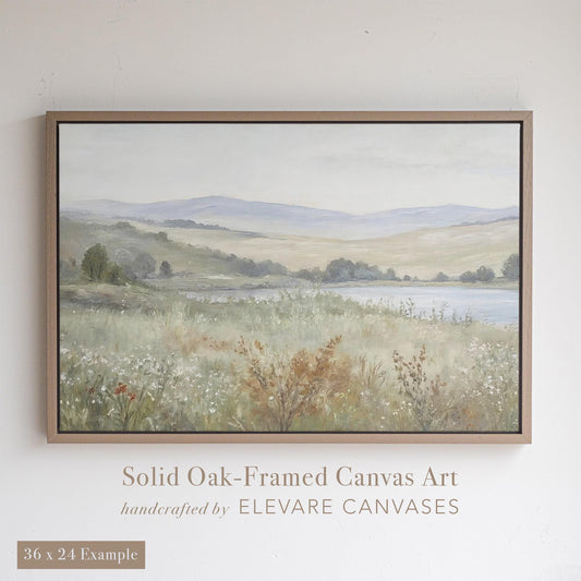 Extra Large Vintage Painting Wall Art | Sage Green and Rust Tone Art | Vintage Oil Painting Style Art | Farmhouse Canvas Art | L7