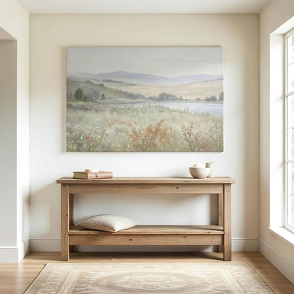 Extra Large Vintage Painting Wall Art | Sage Green and Rust Tone Art | Vintage Oil Painting Style Art | Farmhouse Canvas Art | L7