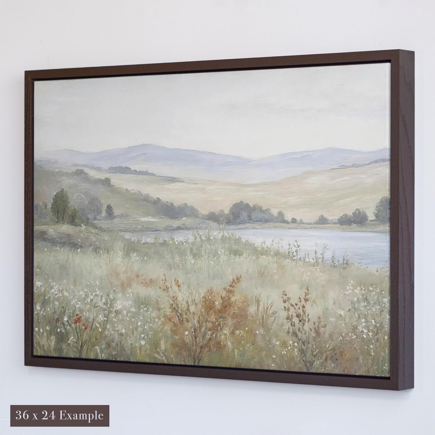 Extra Large Vintage Painting Wall Art | Sage Green and Rust Tone Art | Vintage Oil Painting Style Art | Farmhouse Canvas Art | L7