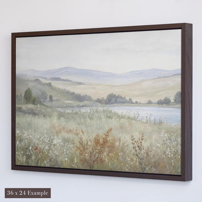 Extra Large Vintage Painting Wall Art | Sage Green and Rust Tone Art | Vintage Oil Painting Style Art | Farmhouse Canvas Art | L7