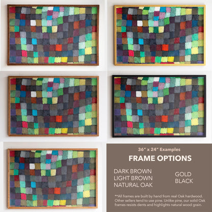 Large 3 Panel Framed Mosaic May Picture Art | Abstract Split Framed Art | Paul Klee Fine Art | Abstract Style Art