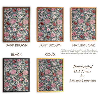 Vintage Floral Wall Art | William Morris Inspired Framed Print | Arts and Crafts Botanical Wall Decor | Elegant Classic Home Decoration