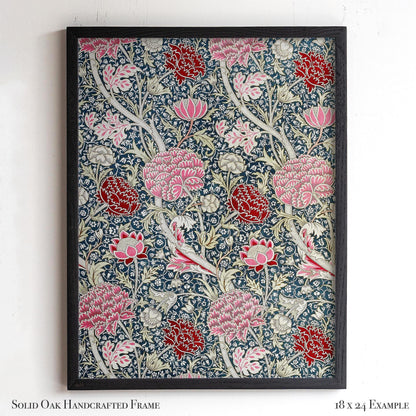 Vintage Floral Wall Art | William Morris Inspired Framed Print | Arts and Crafts Botanical Wall Decor | Elegant Classic Home Decoration