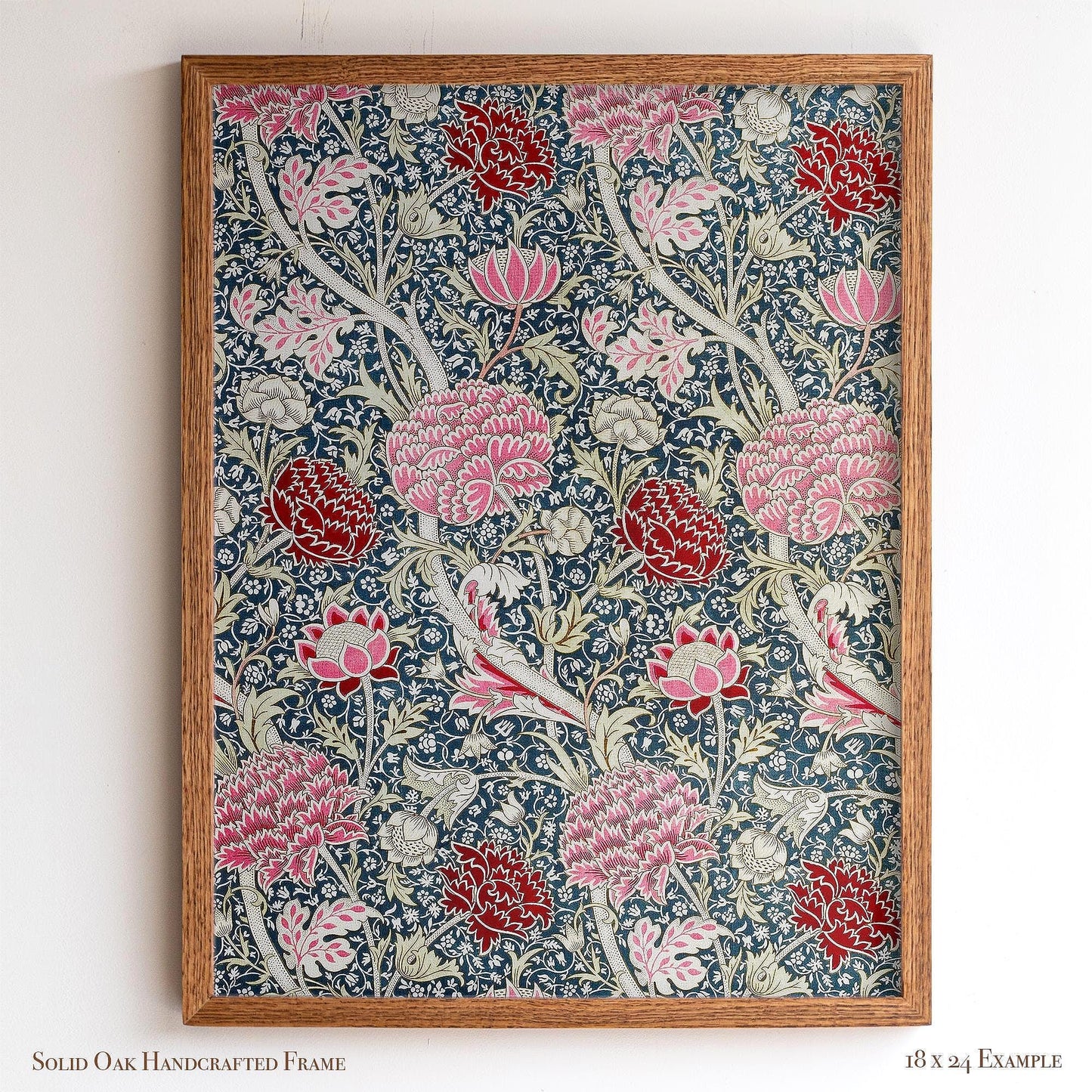 Vintage Floral Wall Art | William Morris Inspired Framed Print | Arts and Crafts Botanical Wall Decor | Elegant Classic Home Decoration