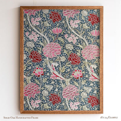 Vintage Floral Wall Art | William Morris Inspired Framed Print | Arts and Crafts Botanical Wall Decor | Elegant Classic Home Decoration