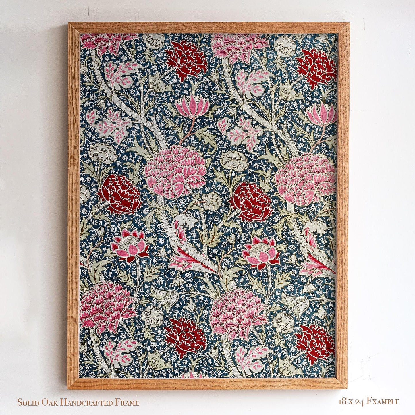 Vintage Floral Wall Art | William Morris Inspired Framed Print | Arts and Crafts Botanical Wall Decor | Elegant Classic Home Decoration