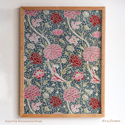 Vintage Floral Wall Art | William Morris Inspired Framed Print | Arts and Crafts Botanical Wall Decor | Elegant Classic Home Decoration