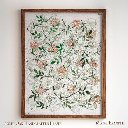 Vintage Floral Pattern Print | William Morris Framed Wall Art | Botanical Arts and Crafts Home Decoration | Oak Frame Artwork