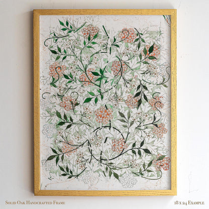 Vintage Floral Pattern Print | William Morris Framed Wall Art | Botanical Arts and Crafts Home Decoration | Oak Frame Artwork