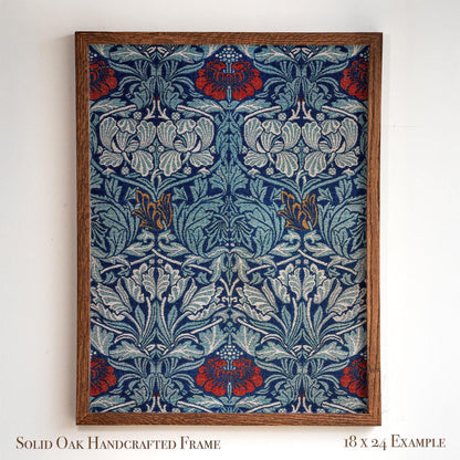 Bold Blue Botanical Wall Art | William Morris Pattern Print | Arts and Crafts Heritage Framed Artwork