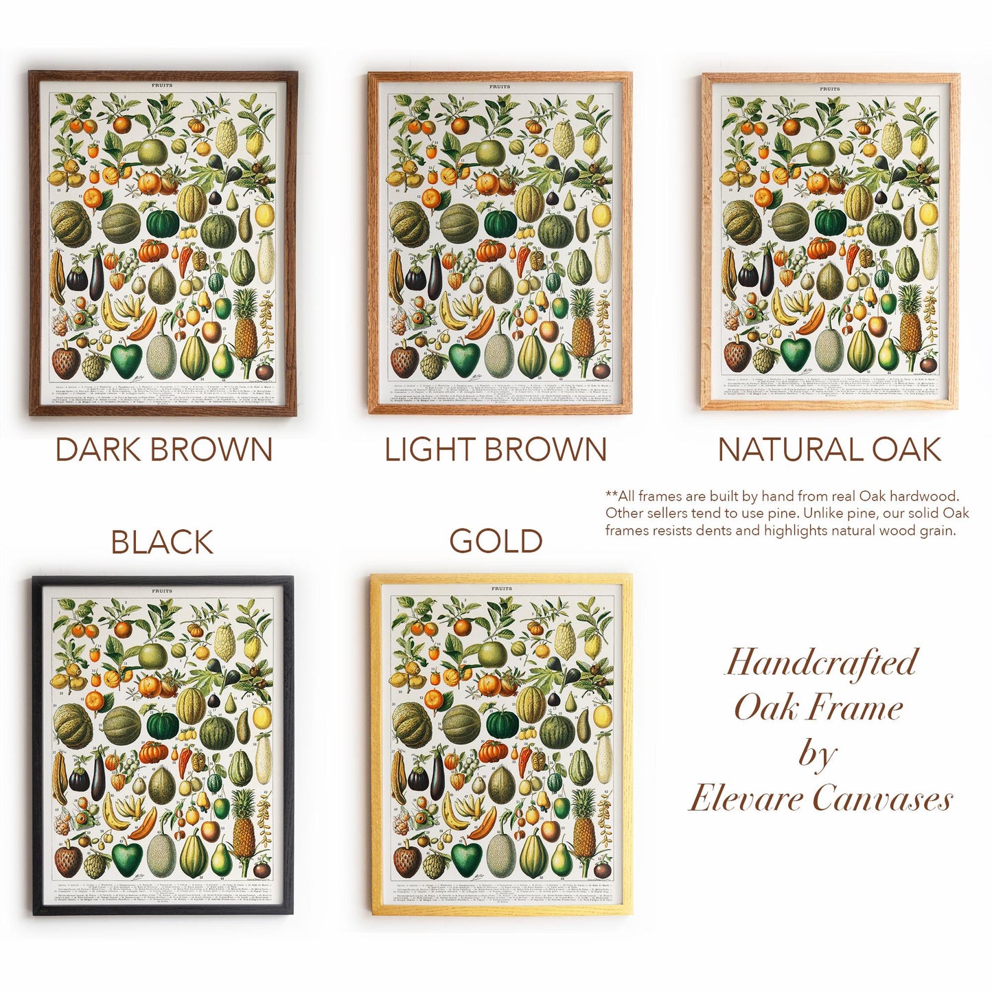 Vintage Fruit Chart | Antique Botanical Poster | Victorian Kitchen Wall Art for Pantry or Dining | 4VP