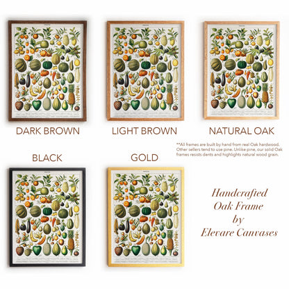 Vintage Fruit Chart | Antique Botanical Poster | Victorian Kitchen Wall Art for Pantry or Dining | 4VP