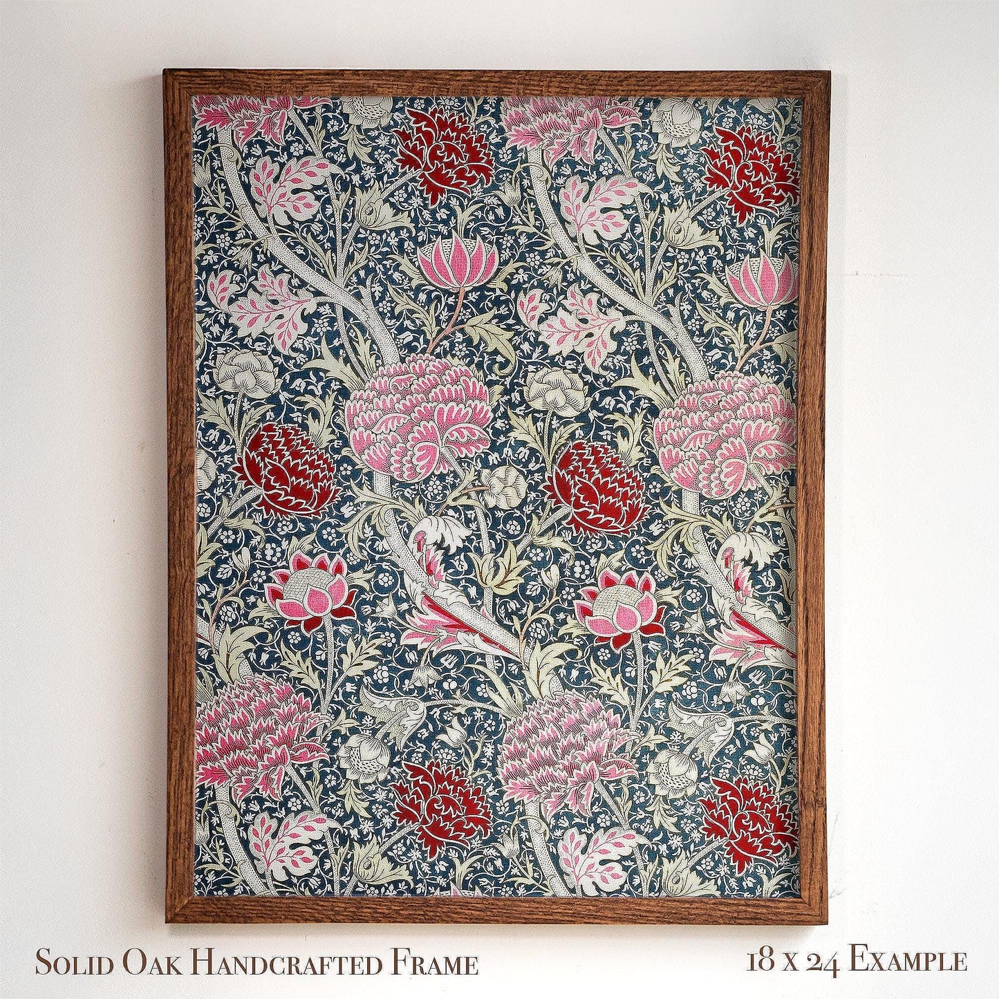 Vintage Floral Wall Art | William Morris Inspired Framed Print | Arts and Crafts Botanical Wall Decor | Elegant Classic Home Decoration