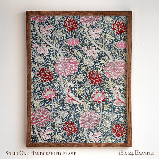 Vintage Floral Wall Art | William Morris Inspired Framed Print | Arts and Crafts Botanical Wall Decor | Elegant Classic Home Decoration