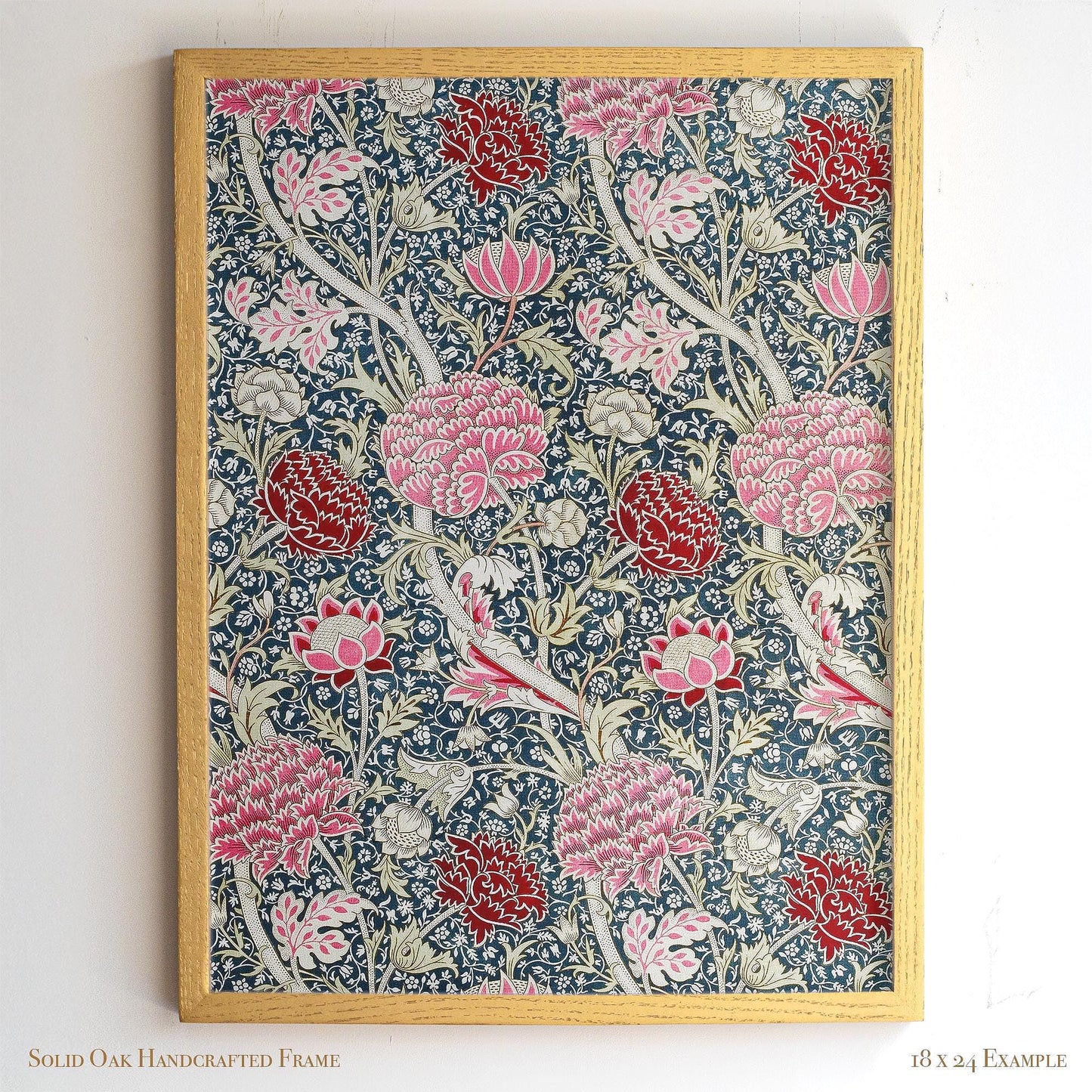 Vintage Floral Wall Art | William Morris Inspired Framed Print | Arts and Crafts Botanical Wall Decor | Elegant Classic Home Decoration