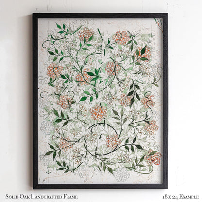 Vintage Floral Pattern Print | William Morris Framed Wall Art | Botanical Arts and Crafts Home Decoration | Oak Frame Artwork